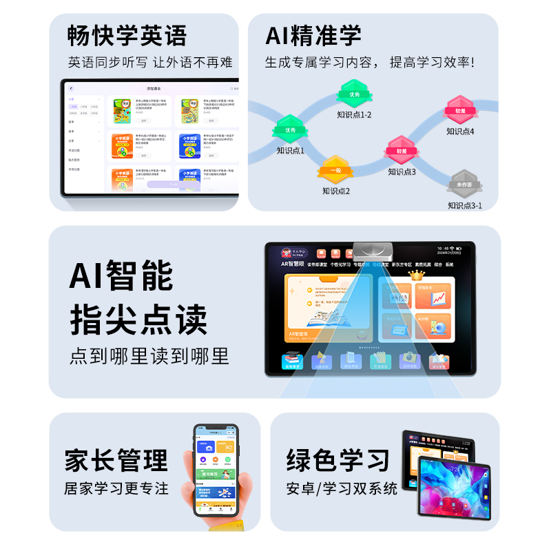 新款状元郎X10护眼屏学习机AI课本同步点读英语学习平板电脑 - 图1