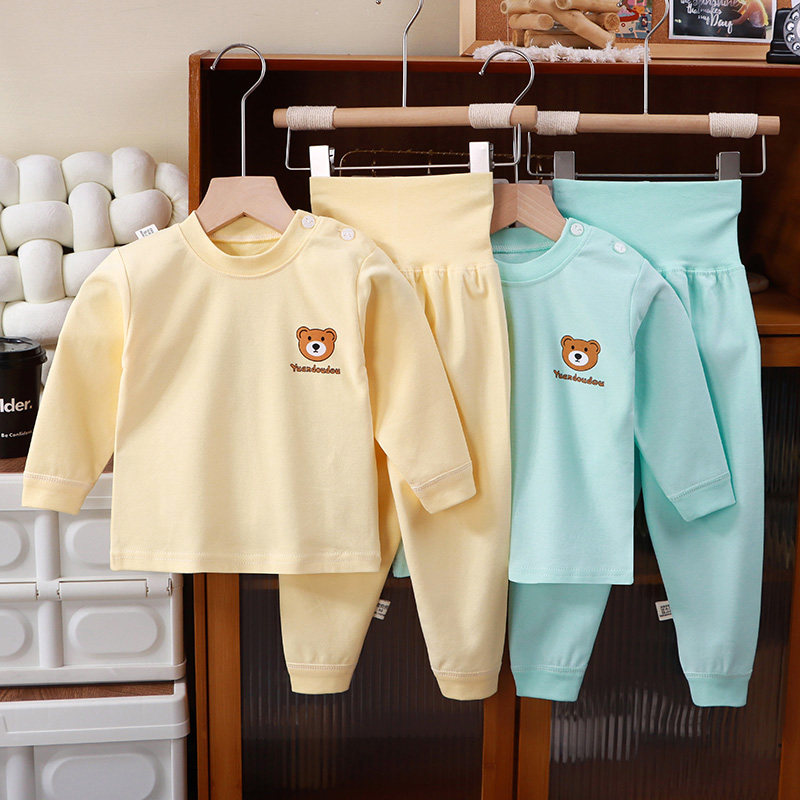 男女童高腰护肚套装宝宝纯棉打底秋衣秋裤家居服婴儿长袖睡衣,淘宝优惠券,粉丝福利购,淘宝优惠卷