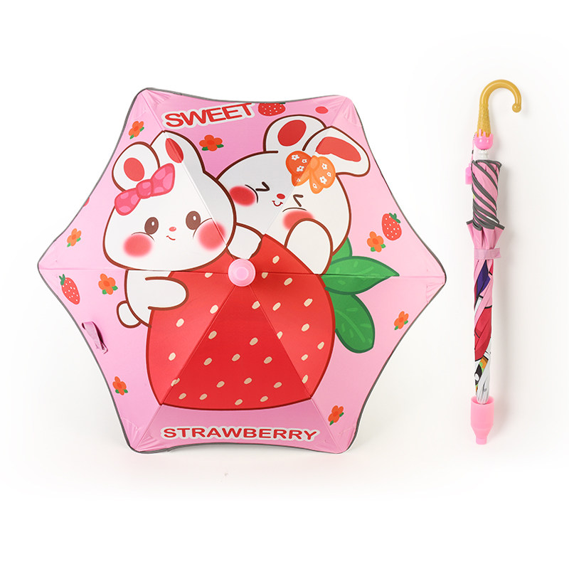 防水套圆角儿童雨伞女宝宝安全男幼儿园小学生遮阳轻便自动长柄伞