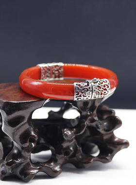 吉祥中国红古典纯银手镯