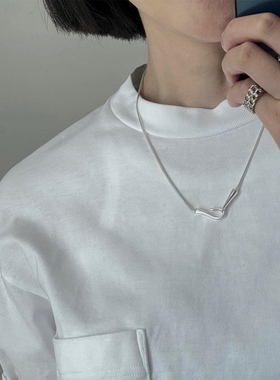 鱼钩一体式蛇骨925银项链