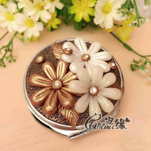 Глина в форме сердца, круглое квадратное зеркало, «сделай сам»