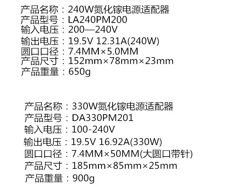 原装正品ALIENWARE外星人笔记本电源适配器240瓦330W氮化镓充电器 - 图2