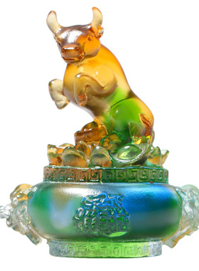 优选琉璃十二生肖工m艺品可爱生日礼物摆件鼠牛虎兔龙蛇马羊鸡狗