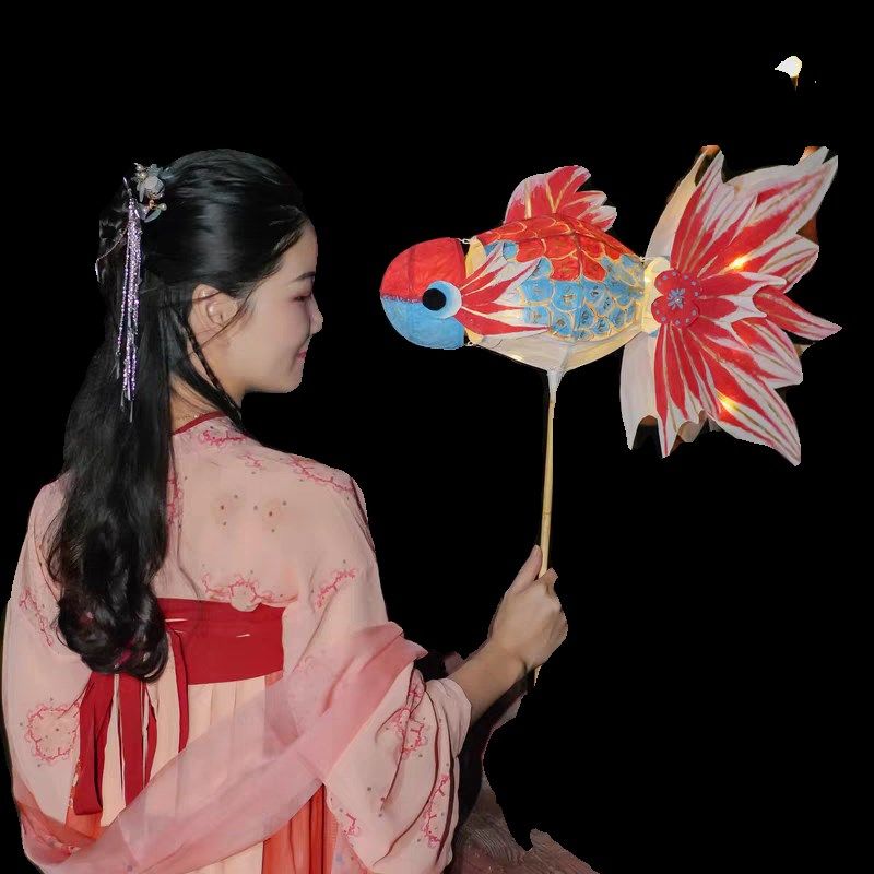 新年小亦手c作鱼灯笼非遗 金鱼灯 diy手工灯笼中秋节灯笼diy手提,淘宝优惠券,粉丝福利购,淘宝优惠卷