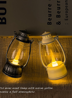 复古迷你小夜灯led电子蜡烛灯家居派对装饰氛围灯拍照道具小摆件