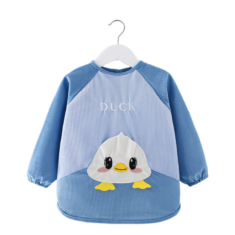 Baby smock waterproof and anti-dirty rice pocket autumn and winter children's style reverse dressing apron eating protective bib baby