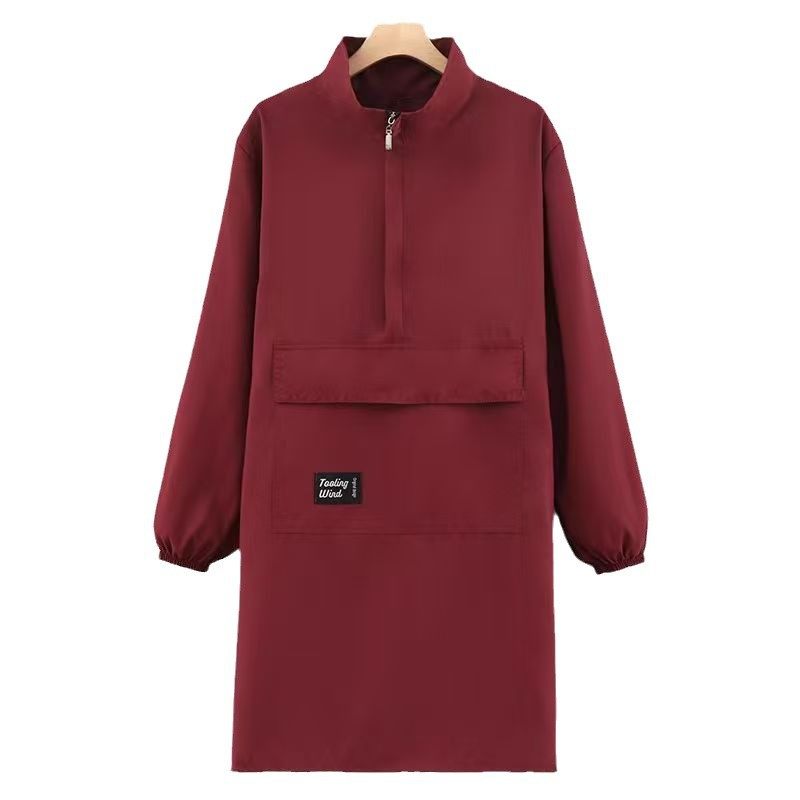 防泼水长袖围裙拉链高领罩衣简约款防脏防污柔软舒适围裙透气,淘宝优惠券,粉丝福利购,淘宝优惠卷