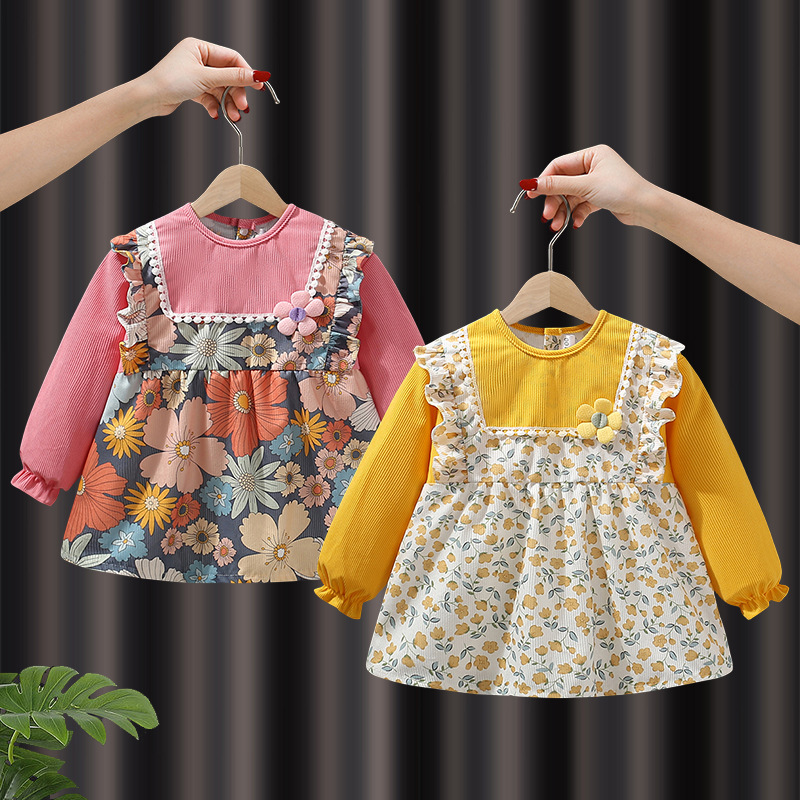 Baby smock, waterproof and anti-dirty, children's autumn and winter baby girl's back-to-back bib for eating, baby apron and rice pocket