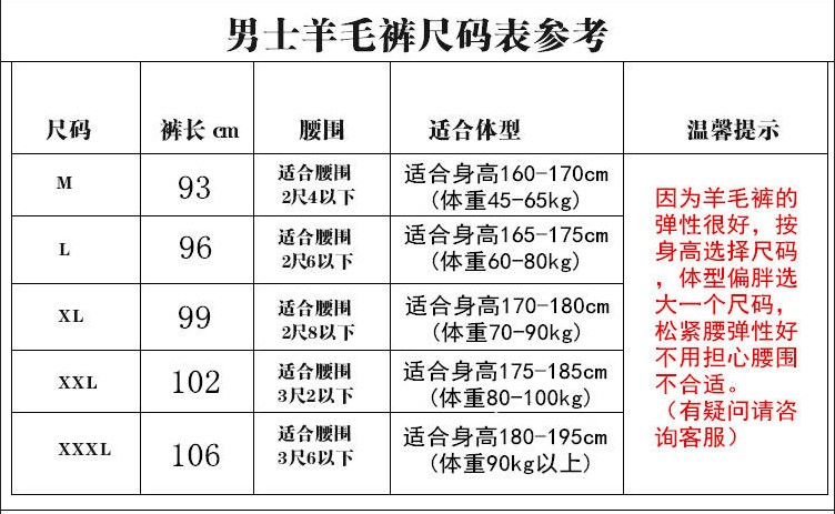 中年男士针织羊毛裤保暖裤加厚宽松老人棉裤秋裤大码毛线裤男冬季