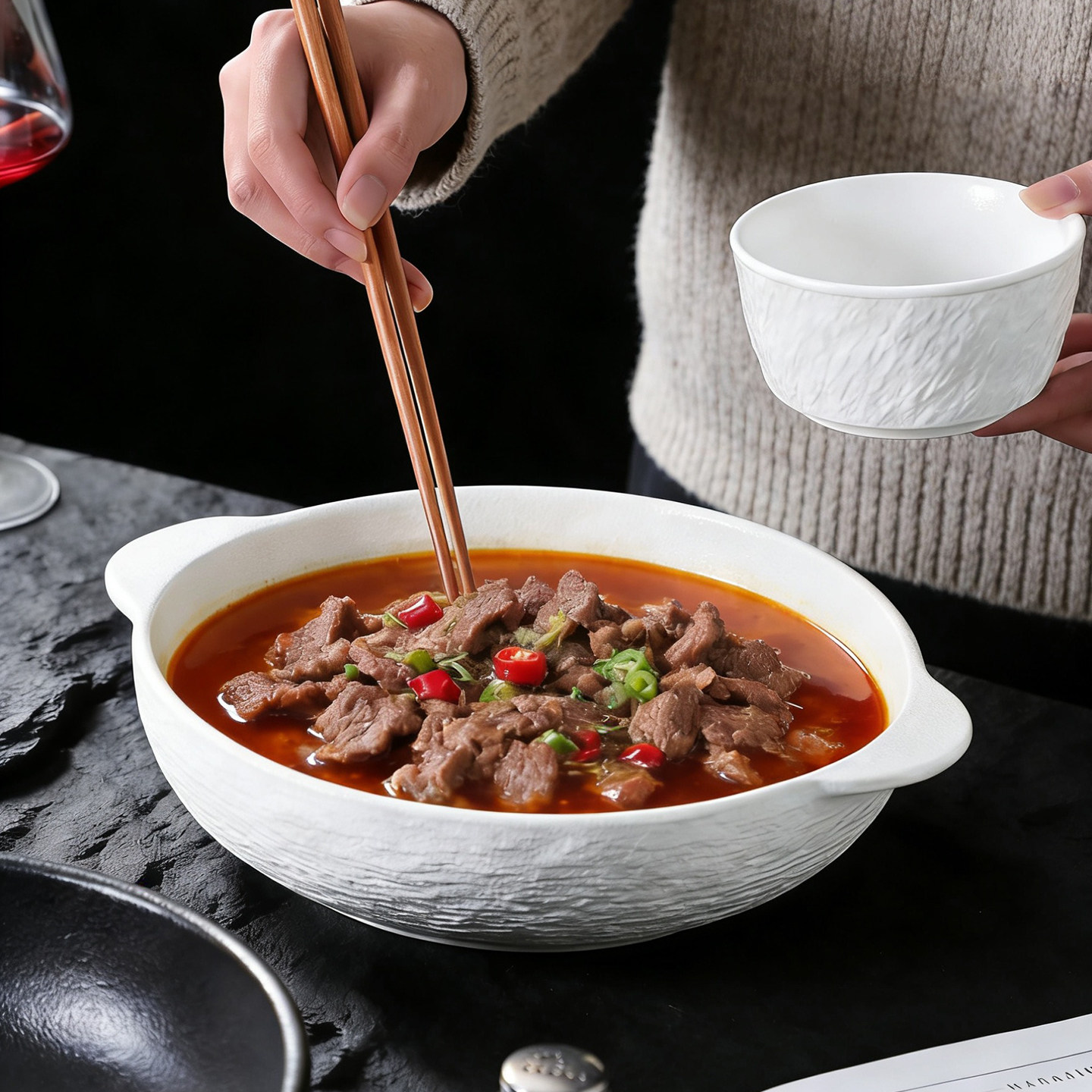 岩石2026新款大碗陶瓷汤碗家用酸菜鱼大盆碗大号水煮鱼肉片盘汤盆,淘宝优惠券,粉丝福利购,淘宝优惠卷