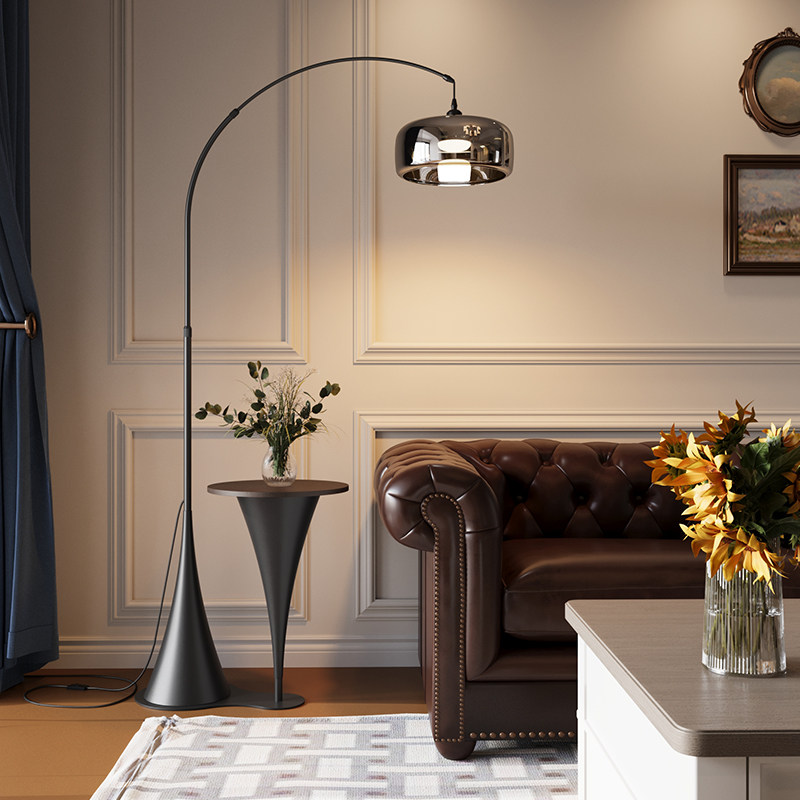 意式极简钓鱼落地灯客厅沙发旁边几轻奢设计师置物架卧室台灯一体,淘宝优惠券,粉丝福利购,淘宝优惠卷