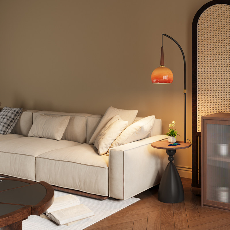 法式中古风落地灯客厅沙发旁边高级氛围现代卧室床头台灯置物一体,淘宝优惠券,粉丝福利购,淘宝优惠卷