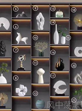 正品新中式件客厅玄博架摆摆设客厅酒古柜办公室软装关饰书房茶室