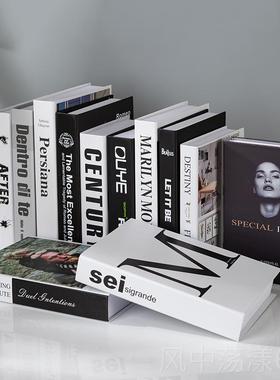 正品北欧简假书摆客厅书书架卧室仿真书摆约设道件具书模型房创意