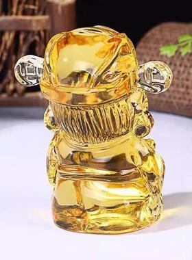 琉璃黄水晶财神招财摆件