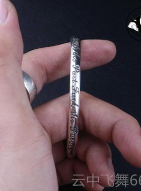 正品伊C瓦岚 UNDEROVER高桥字母镯手男女纯银开口盾覆古手环个性