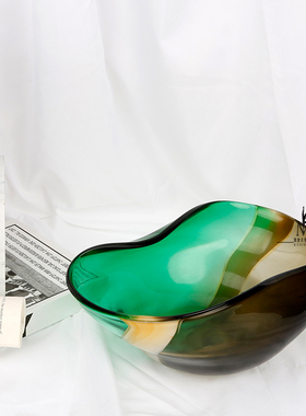 渐变玻璃欧式风艺术收纳盘摆件