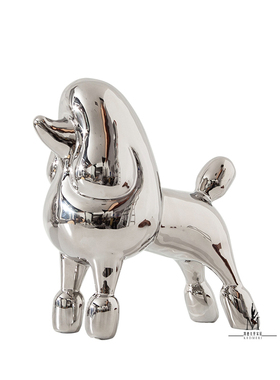 卡通抽象动物狗摆件饰品创意陶瓷电镀网红潮品家居样板间装饰摆设