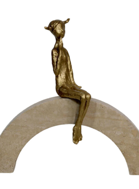 栖间家居大理石金属装饰品侘寂风