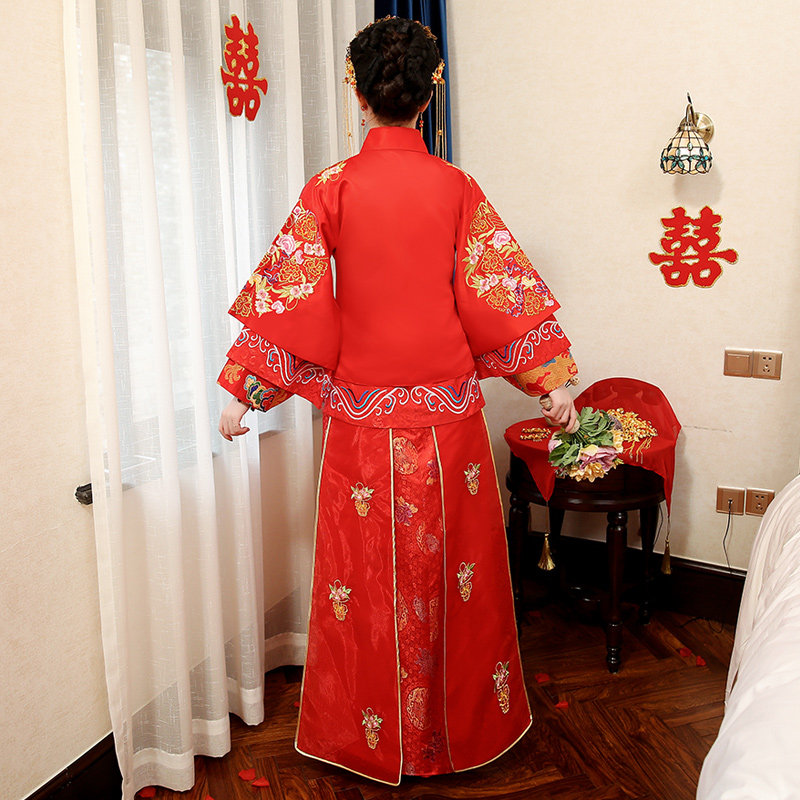 2020新款加大码秀禾服新娘敬酒服 摩卡媛旗袍