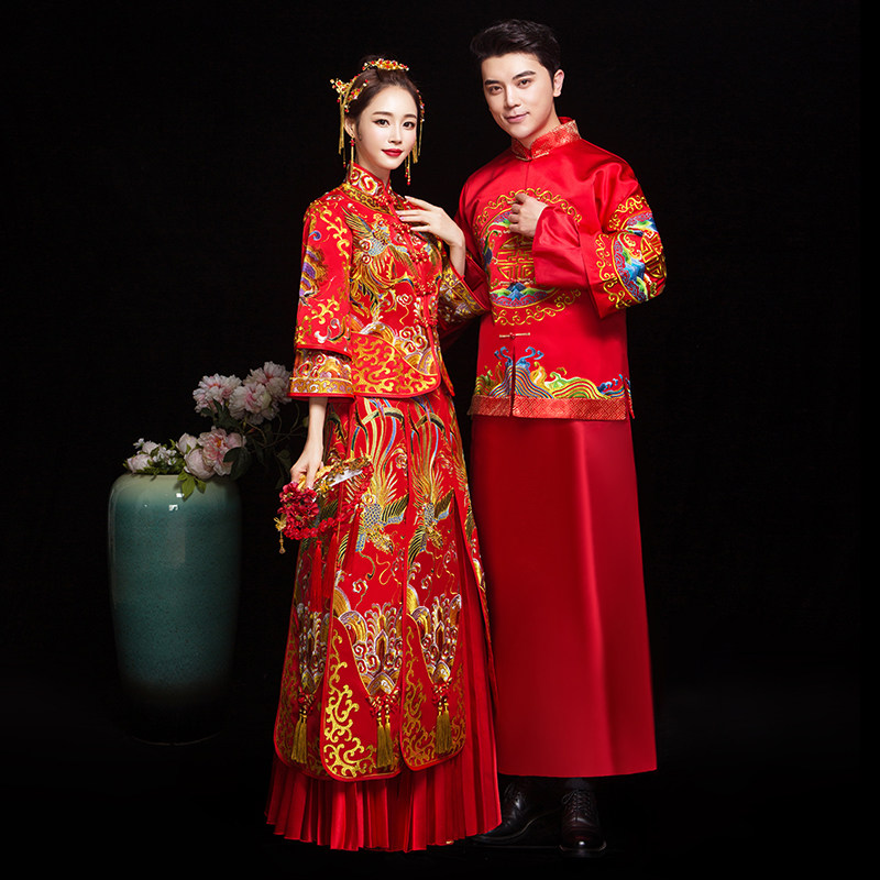 秀禾服新娘2020新款中式结婚婚纱 摩卡媛旗袍