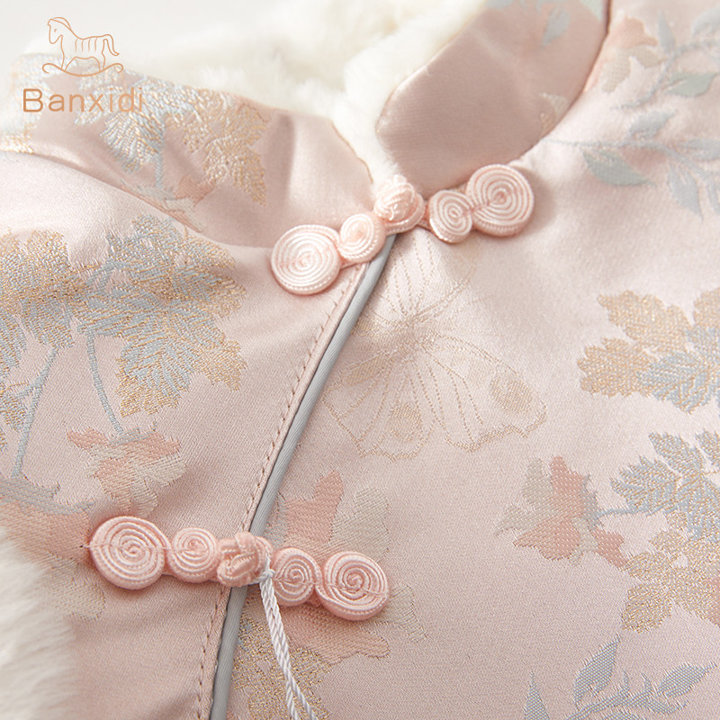 班喜迪女童汉服连衣裙冬装宝宝国风旗袍裙周岁礼服儿童过年拜年服,淘宝优惠券,粉丝福利购,淘宝优惠卷