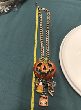 Lunch at the ritz设计师南瓜万圣节高跟鞋项链童趣可爱合金镀18k