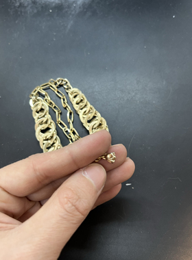 Robert rose金色不规则简约链条短款项链打标黄铜镀真金