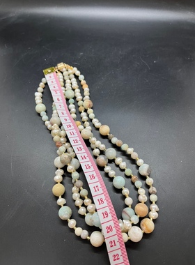 项链白色天然野生淡水珍珠晶洞玛瑙短款项链青绿不规则两种戴法