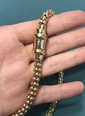 Vintage金色简约圆链锁骨链 老库存保存品