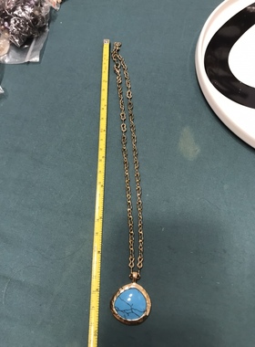 复古松石不规则短款项链 3654