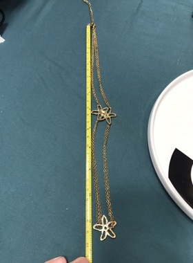 日常简约铜镀真金花卉长款项链