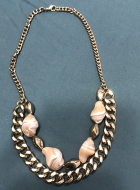 Vintage穆拉诺琉璃珠双层短款项链 少见的珠子