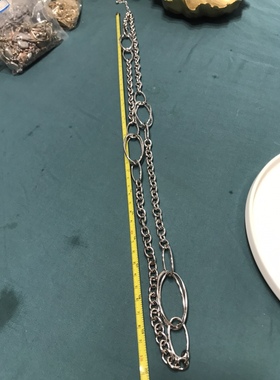 Vintage银色简约长款项链毛衣链保存品