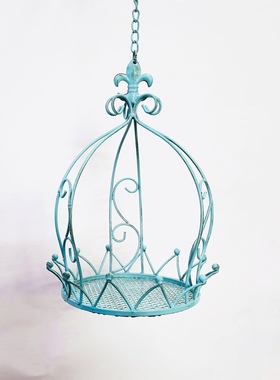 沐子哥庭院花园户外皇冠铁艺吊篮装饰垂吊花架
