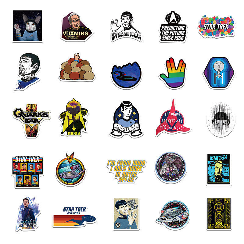 50张电影星际迷航涂鸦贴纸笔记本电脑吉他滑板水杯防水可移贴画,淘宝优惠券,粉丝福利购,淘宝优惠卷