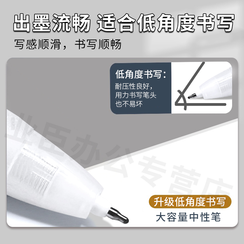 Narita成田良品低角度透明中性笔0.5速干黑色刷题笔顺滑按动签字笔简约作业考试防滑水性针管笔红蓝笔芯305D - 图1