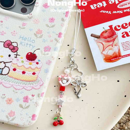 原创手机挂件水果手机链挂绳合金苹果迷你可爱少女心钥匙扣挂饰 - 图2