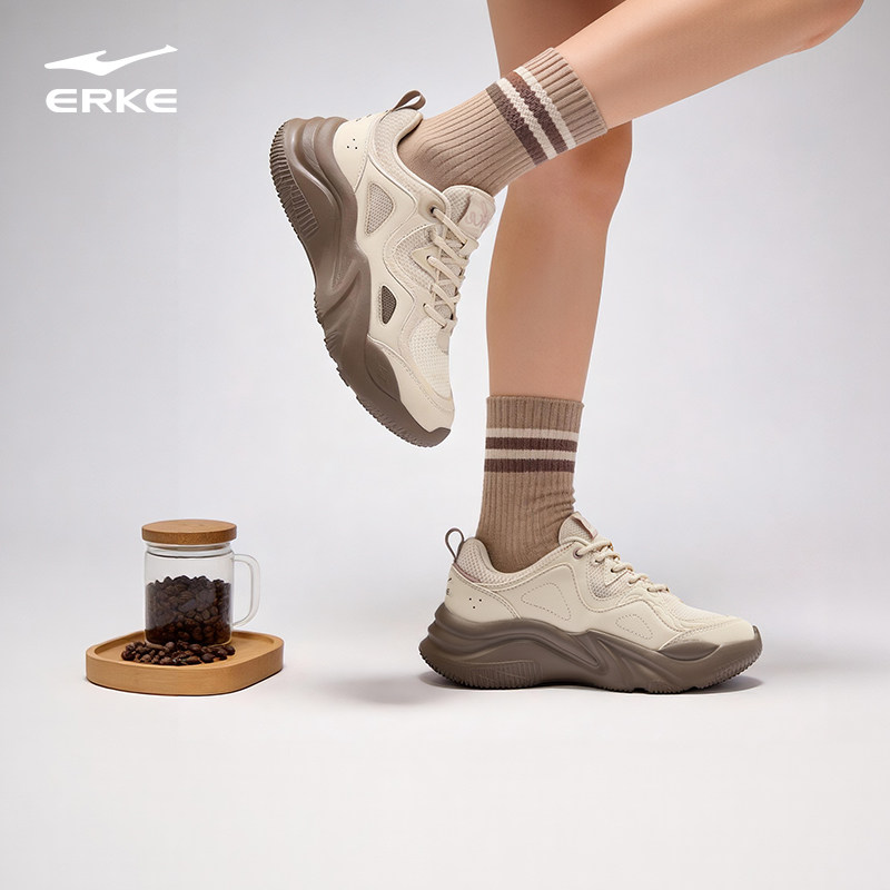 鸿星尔克休闲鞋春季新款百搭潮流女鞋运动鞋减震不累脚旅游通勤鞋