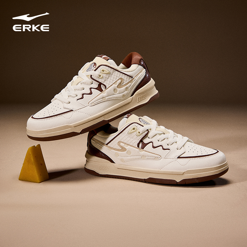 无双华夫饼鸿星尔克板鞋冬季新款复古男鞋情侣休闲鞋子低帮运动鞋 - 图0