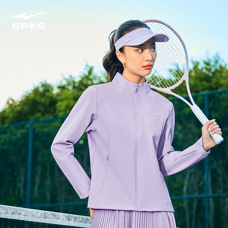 纵型科技丨鸿星尔克外套女2026春季新款针织网球运动修身夹克上衣,淘宝优惠券,粉丝福利购,淘宝优惠卷