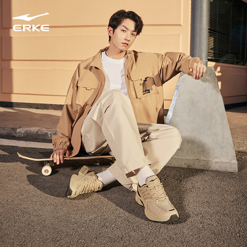 鸿星尔克鱼刺2男鞋运动鞋秋冬新款休闲鞋轻便百搭男鞋增高老爹鞋 - 图3