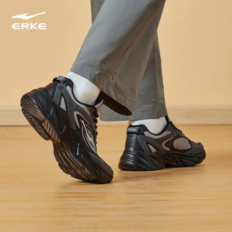 鸿星尔克逍游运动鞋男鞋秋季新款百搭轻便老爹鞋复古潮流休闲鞋子