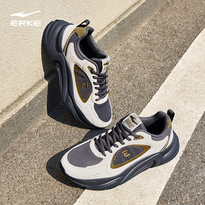 鸿星尔克冬季新款男鞋百搭休闲鞋轻便软底运动鞋革面增高老爹鞋,淘宝优惠券,粉丝福利购,淘宝优惠卷