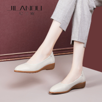 Sloppy grandma shoes 2023 spring autumn new soft bottom soft face single shoe woman not tired nurse shoes flat genuine leather women shoes