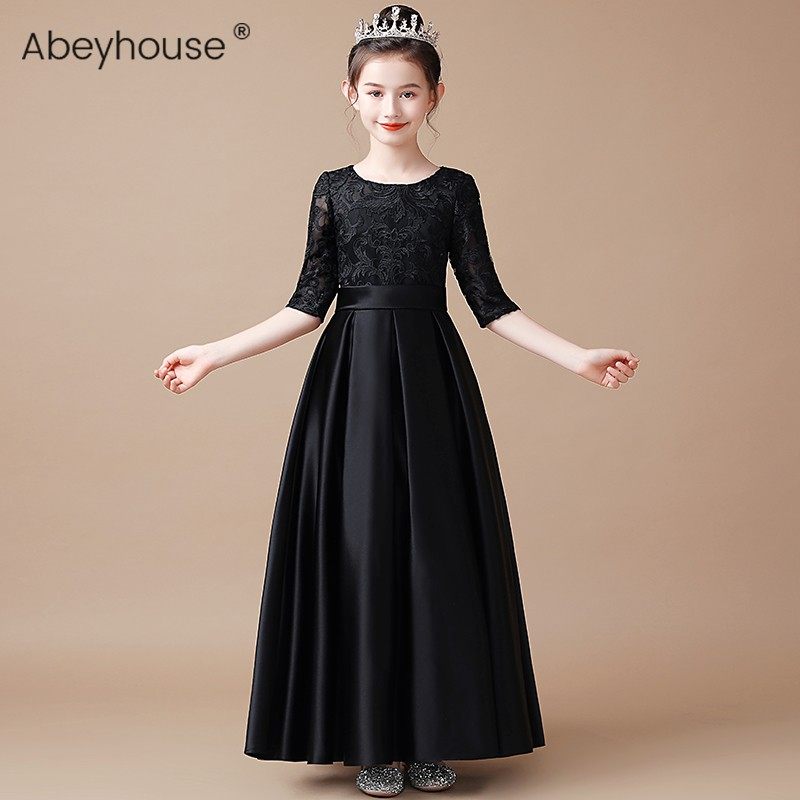 精选女童高e端黑色公主裙中大童钢琴演出小提琴演奏服儿童乐团合,淘宝优惠券,粉丝福利购,淘宝优惠卷