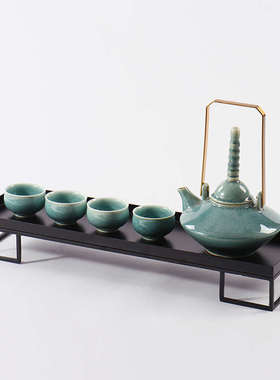 精选新中式禅意样板房茶室摆件客厅陶瓷茶具套Q装软装饰品茶楼茶