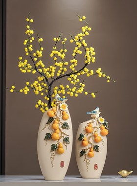 精选新中式五福临门花瓶摆件入门玄关客厅电视柜家居W装饰品乔迁