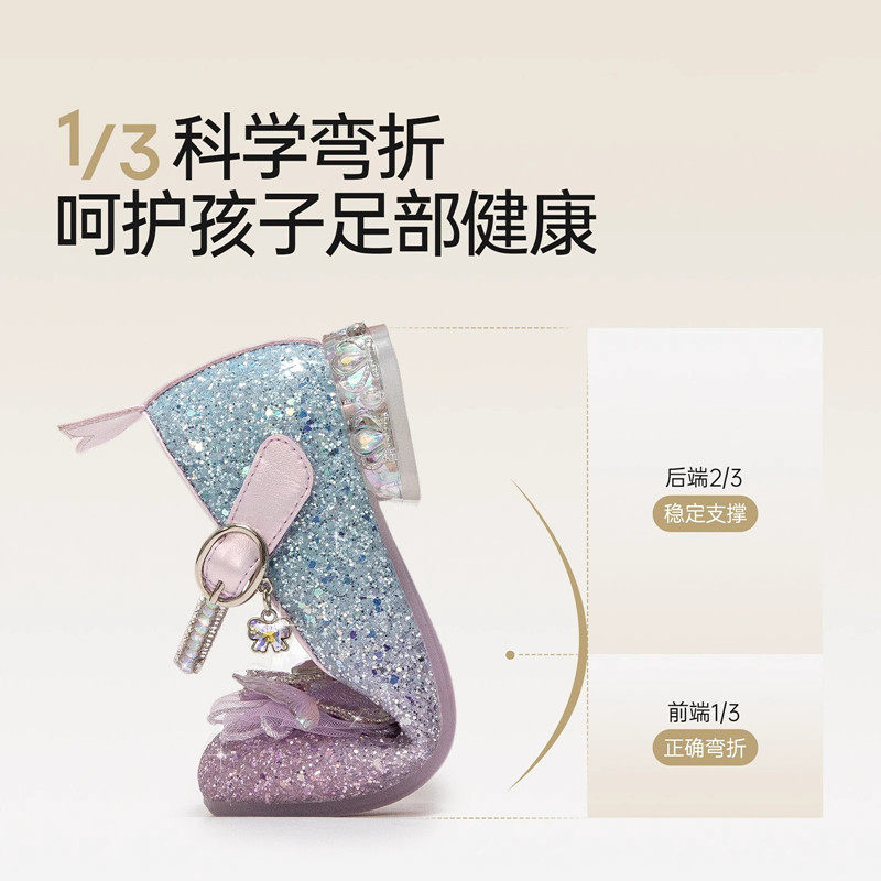 女童真皮软底2025爆款小女孩水晶闪亮凉鞋搭配礼服单鞋气质高跟鞋,淘宝优惠券,粉丝福利购,淘宝优惠卷